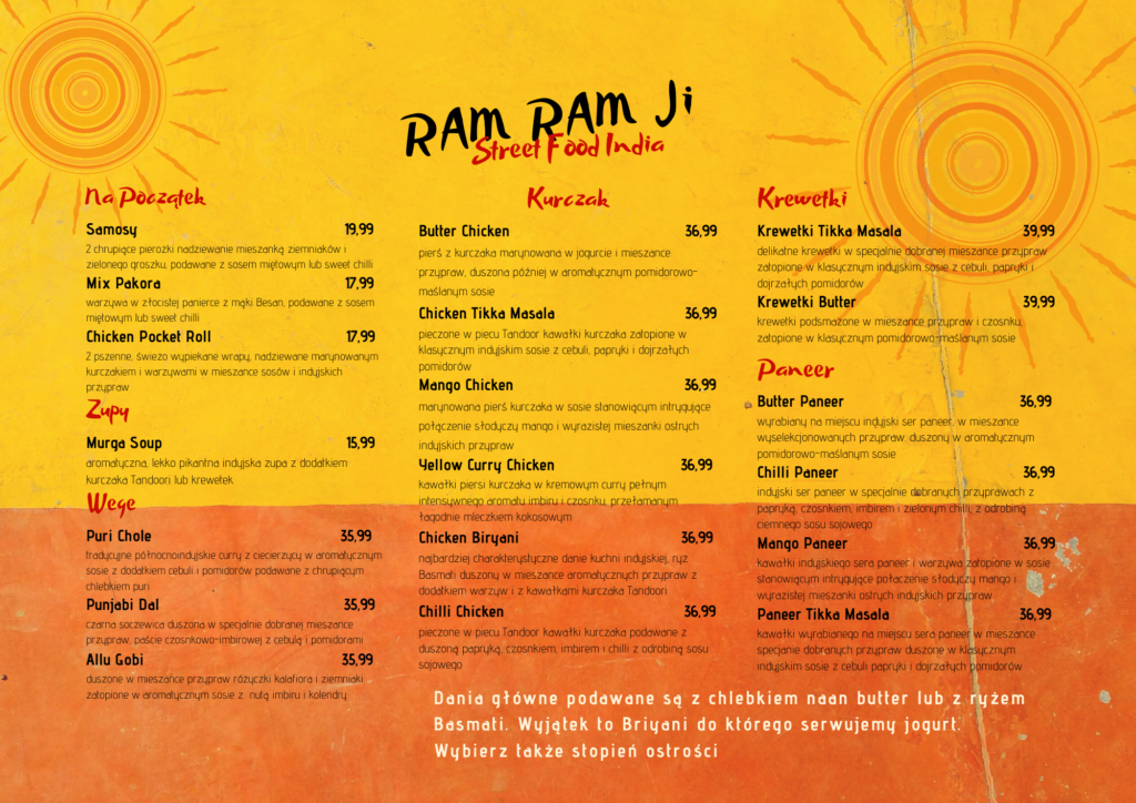 menu Ram Ram ~Ji Gdynia